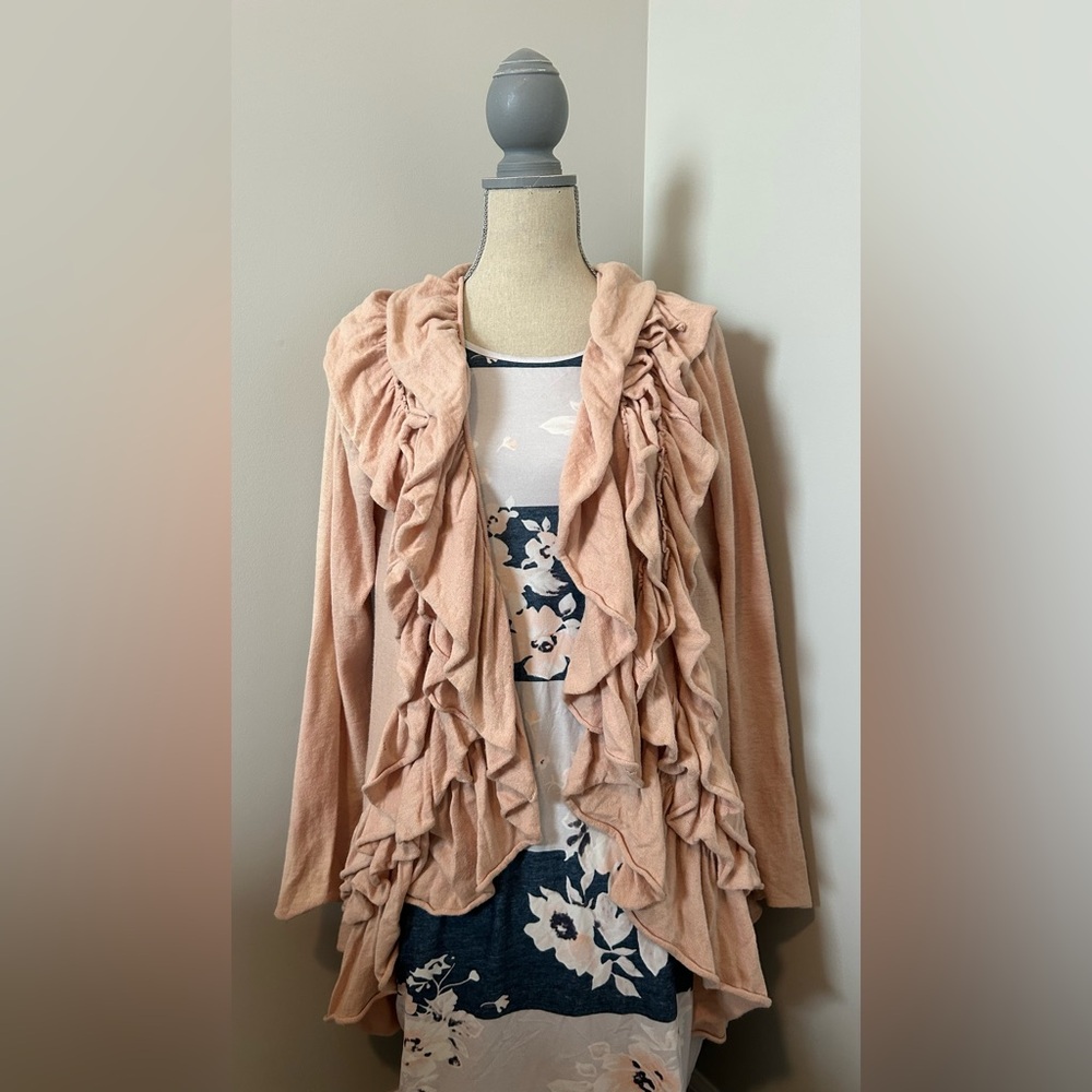 Ruffled Pink Cardigan